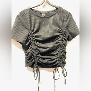 Forever 21: Black Tie Crop Top